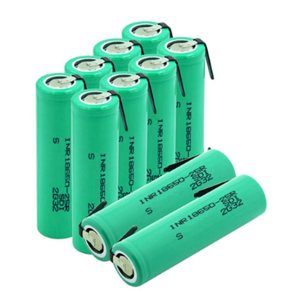 INR18650 25R/ 26F/30Q 2500 mAh 35A 3.7 V batterie rechargeable pour presse-agrumes avec feuille de nickel de haute qualité