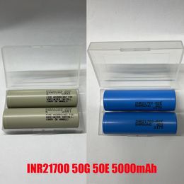 Hoge kwaliteit INR21700 50G 50E 5000 MAH 21700 BATTERING 35A 3.7V Grijs blauwe afvoer Oplaadbare lithiumbatterijen voor Samsung versus 30t 40t