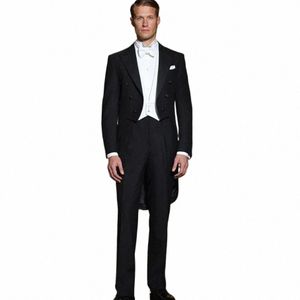 Hoge Kwaliteit Italiaanse Mannen Tailcoat Pak Driedelige Set Nieuwe Elegante Gentleman Mannelijke Formele Ocn Kleding 334s #