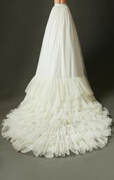 Cola trasera de marfil de alta calidad para vestido de novia, enagua de cintura elástica, volantes, catedral, vestido de cola larga, accesorio 6231384