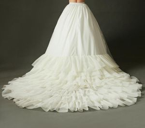 Hoge kwaliteit ivoor rug trein voor bruids trouwjurk elastische taille petticoat ruches kathedraal lange staart jurk accessoire 7003569