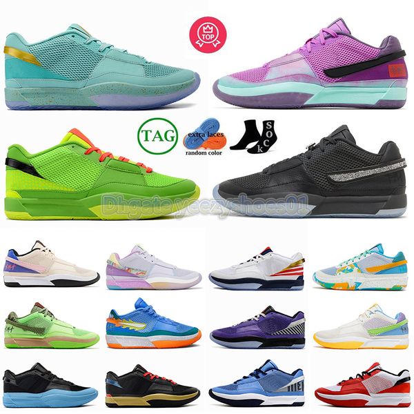 Haute qualité Ja 1 Ja1 chaussures de basket-ball Noël Zombie minuit Barckyard BBQ jour une faim Eybl Peach Jam hommes femmes baskets de plein air sport 36-46