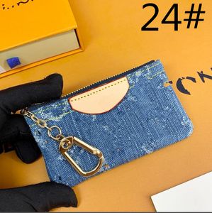 Jacquard Denim Coin Purse Designer Designer Fashion Womens Mens Key Ring Credit Card Carte Coin Purse Purse Luxury Mini Wallet Sac