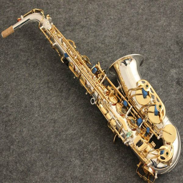 Instrumento musical A-901 modelo japonés de alta calidad, saxofón alto chapado en plata EbTune con estuche de boquilla de lengüeta