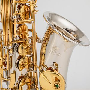 Hoge kwaliteit JAS-1100 alt Eb Tune saxofoon vernikkeld zilveren body gouden sleutel instrument met case mondstuk