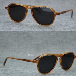 Hoge kwaliteit JASPER zonnebril Johnny single-bridge Blonde bril voor depp bril 52-18-145 frame met originele pac208V