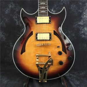 2020 guitare électrique jazz de haute qualité Personnalisez une guitare couleur Sunburst. Or Sirius Matériel d'or, Livraison gratuite