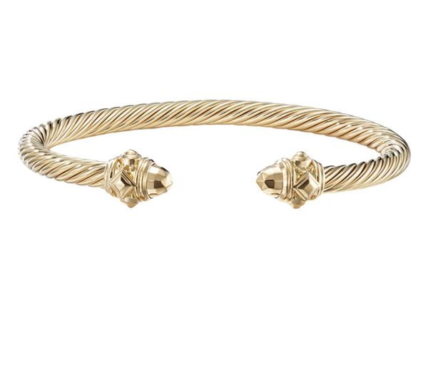 Joyería de alta calidad Diseñador de anillos Plata 925 Serie David Yarman Brazalete trenzado para regalo de mujer Pulsera encantadora para hombres 7 mm Gancho de metal Alambre Regalo de fiesta