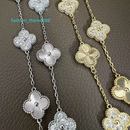 Bijoux de haute qualité plaqué argent S925, or 18 carats, collier à dix fleurs, projet de clavicule avec tempérament polyvalent
