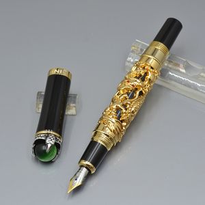 Hoge Kwaliteit Jinhao Pen Special Dragon Shape Reliefs 18K Iraurita NIB Classic Fountain Pen Office School Supplies Writing Smooth Ink Pens