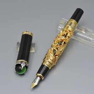 Stylo JINHAO de haute qualité Reliefs en forme de dragon spécial 18k iraurita NIB Stylo plume classique fournitures scolaires de bureau Écriture Stylos à encre lisse