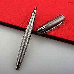 Hoogwaardige JL 220 Rollerball Pen Metallic Gray Grid Business Office School Supplies Ballpoint Ink Pens