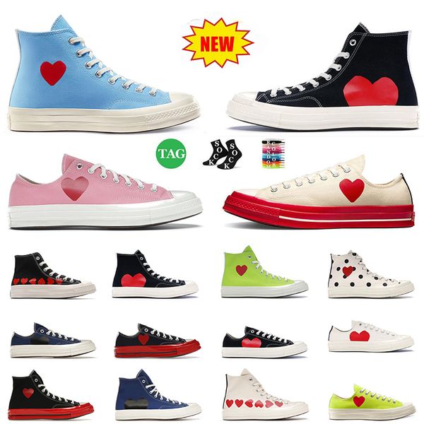 2024 Diseñador para mujer Zapatos de lona 1970 Casual Chuck Taylors High Low All Star Sandalias Comme des Garcons Negro Blanco Gris Azul Rojo Rosa Zapatillas de tenis clásicas