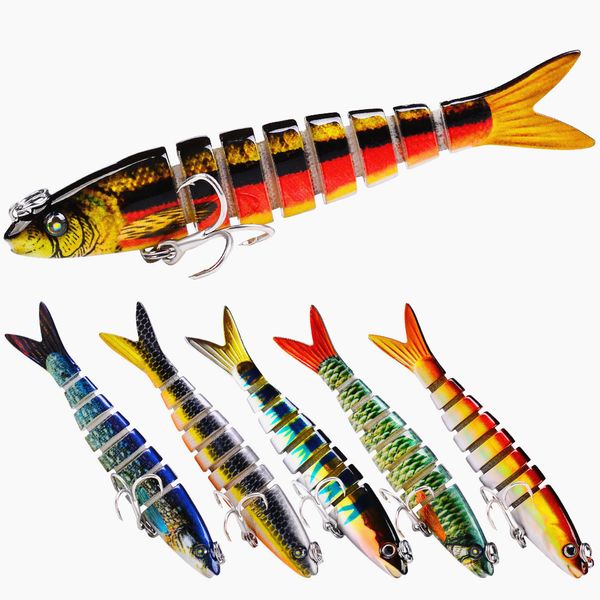 Haute qualité K1636 9 cm 7 g leurres de pêche pour truite basse multi-articulés Swimbaits coulant lent bionique natation eau douce eau salée leurre de pêche réaliste 5 pièces/Kit