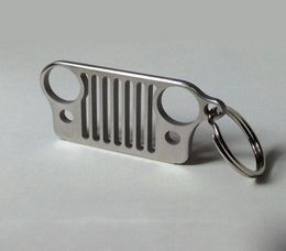 Keychain de haute qualité Keyring en acier inoxydable Chaîne Keychain pour la clés en jeep grill CJ JK TJ YJ XJ NEW7612307