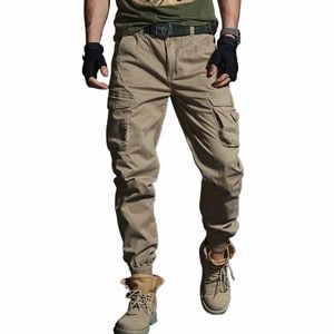 Hoge kwaliteit kaki casual broek mannen tactische joggers camoue vrachtbroek multi-pocket fis zwarte leger broek werkkleding t4mm#