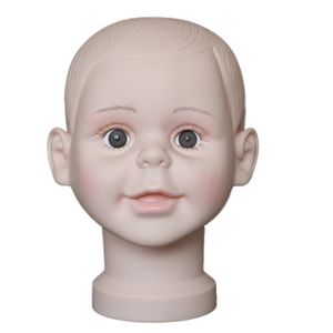 Plastic jongen mannequinhead voor hoed display baby meisje en jongen mannequin hoofd kinderen mannequin met haar