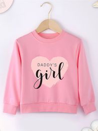 Alta qualidade crianças rosa sweatshirts dropship y2k minimalista gráfico papai menina letras todos os jogos na moda criança camisola roupas 231226