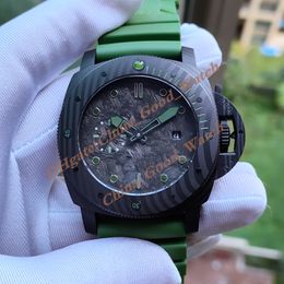 Haute qualité KING Factory 47MM Montres pour hommes King PM 00961 Mouvement automatique Date Division Bracelet en caoutchouc vert Montre pour hommes Montres-bracelets avec boîte d'origine