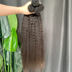 Bundles de cheveux humains bruts de haute qualité Kinky Straight 3 pièces