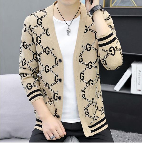 Veste en tricot de haute qualité cardigan chandail hommes printemps et automne section mince version coréenne beau chandail décontracté top tendance vêtements d'extérieur