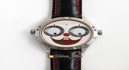 Konstantin Chaykin Joker de alta calidad Dial blanco MOVIMIENTO DE CARTZO MOWER Fase masculina Matrete de acero inoxidable Correa de cuero WA8526419