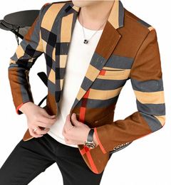 Haute qualité coréenne versi fi casual busin travail fête boutique voyage fête meilleur homme dr veste de costume mince pour hommes m0ns #