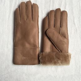 Guantes de cuero casuales de moda para mujer de alta calidad Guantes térmicos Guantes de lana para mujer en una variedad de colores 2686