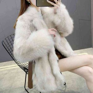 Manteau d'hiver en fausse fourrure pour femme, veste chaude et épaisse en peluche, de haute qualité, T220810