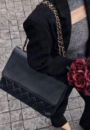 Sac à rabat noir de haute qualité pour femme avec très grande capacité, sacs de messager pour femmes, pochette en cuir, sac à main de luxe, fourre-tout, sac à bandoulière