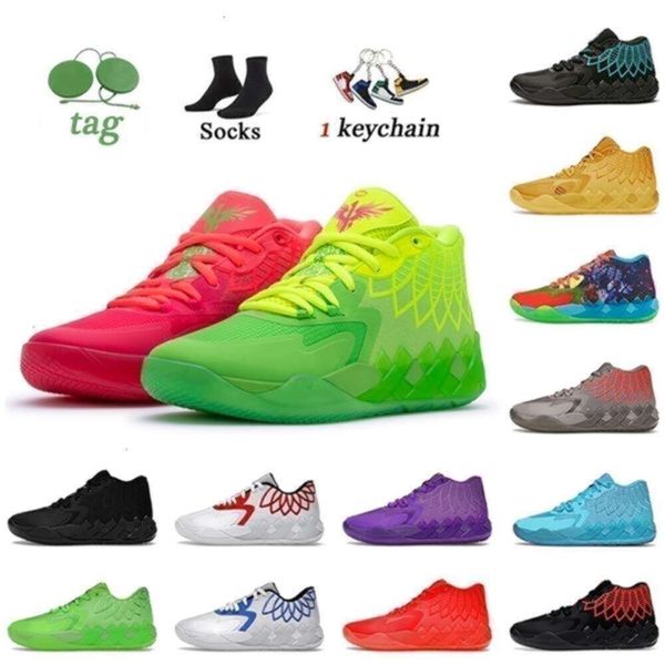 Haute qualité Lamelo 2023 chaussures de balle Mb.01 Lo formateurs chaussure de basket-ball Rick et Morty Queen City Rock Ridge pas d'ici Blast Unc Galaxy irisé