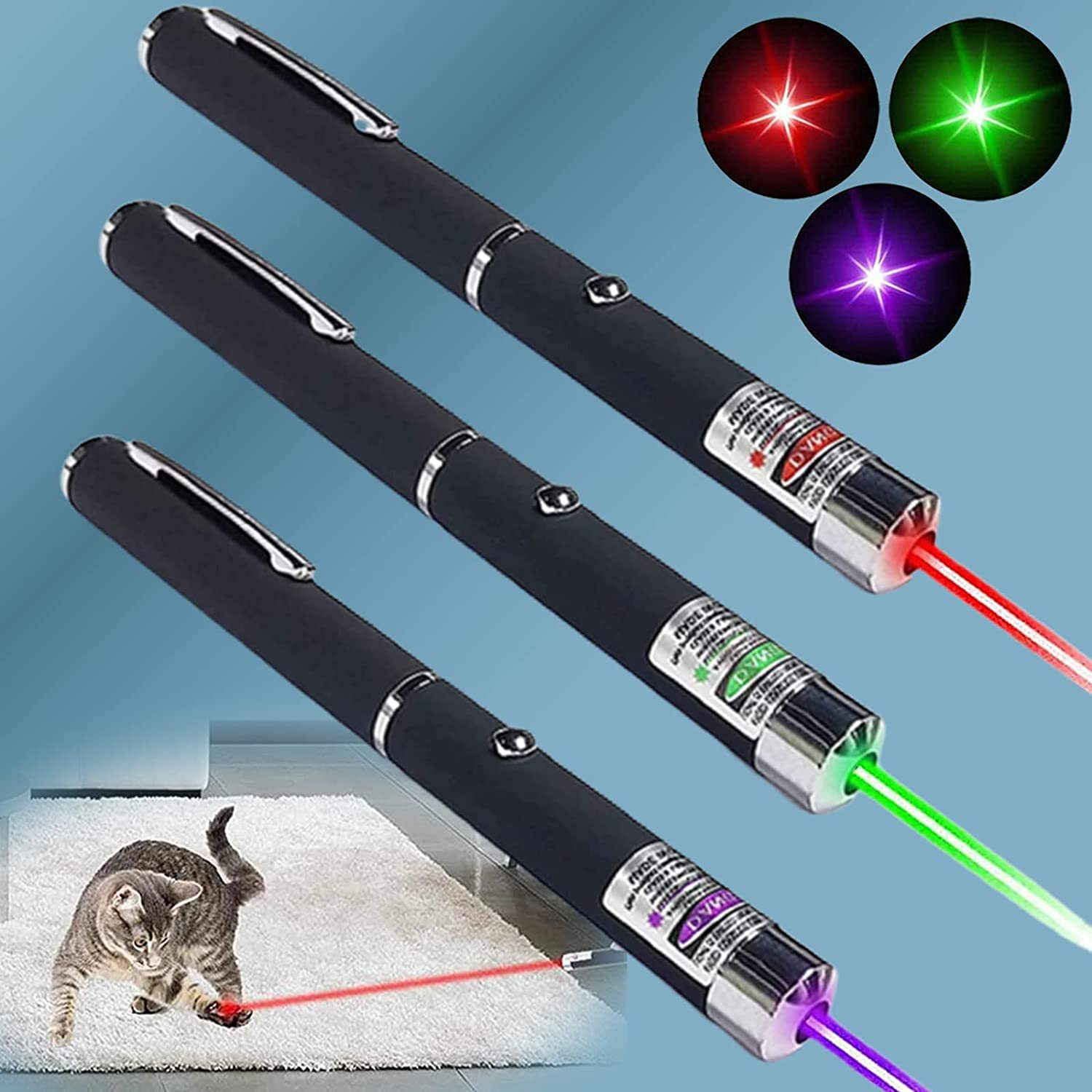 Hoogwaardige laserpointer laserprojectie leerdemonstratie pen night kinderen speelgoed rood groen paarse driekleurige gereedschapskit