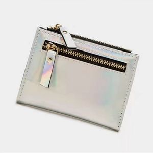 Laser rits vrouwen designer portefeuilles dame korte stijl mode casual munt nul kaart portemonnees no180