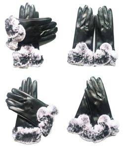 Gants en cuir de haute qualité et concepteur de laine écran tactile cheveux de lapin résistant au froid mitaines chaudes pour femmes doigts en peau de mouton7695145