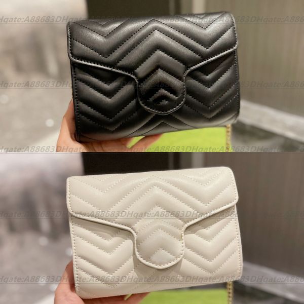 Titular de cuero de alta calidad Bolsos de hombro Carteras bolsos colgantes Diseñadores de lujo Carteras bolso Hombres Mujeres Titulares de TARJETAS Marmont Mini Monedero de bolsillo Ranura interior