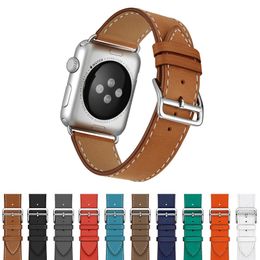 Smart Watch lederen band voor Apple iWatch Series 1 2 3 4 5 6 7 8 heren dames sport horlogebanden 38 mm 40 mm 41 mm 42 mm 44 mm 45 mm 49 mm horlogebandvervanging
