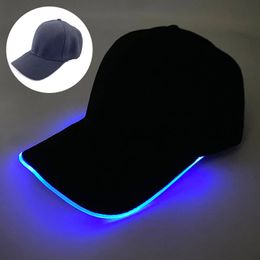 High Quality LED Optical Fiber Baseball Cap Boys Girls Decor Luminous Cap With LED Light Flashing For Night Glowing Props 240514