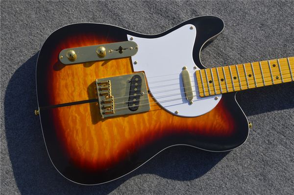 Alta calidad Mano izquierda Merle Haggard Guitarra TUFF DOG Tono Sunburst Guitarra eléctrica CALIENTE, envío gratis