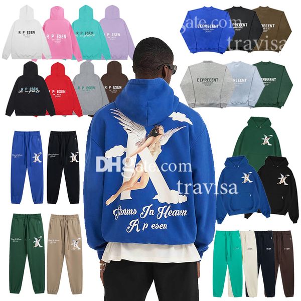 Lettre de haute qualité représente sweat à capuche hommes américains High Street FOG hommes femmes Couple lâche sweat à capuche coton imprimé rembourré décontracté sweat pantalons longs