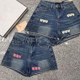 Hoge kwaliteit letters sexy mini jeans shorts vrouwen zomer spijkerbroeken luxe ontwerper korte jeans casual dagelijkse coole jean boksers
