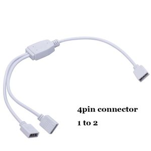 Accesorios de iluminación de alta calidad, Cable conector divisor LED RGB hembra de 4 pines 1 a 2 para tira de LED 3528 5050