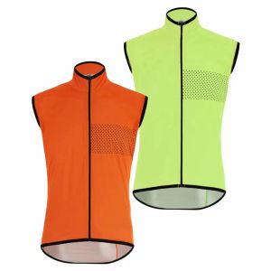 Hoge kwaliteit lichtgewicht fiets windvest waterdicht fietsen gilet heren windscherm mouwloos jasje 3 achterzakken fiets uitloper