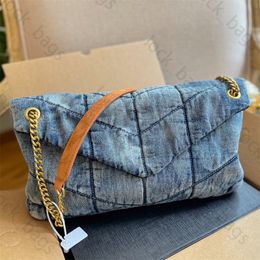 Sac Loulou de haute qualité Sac de designer Puffer Sacs de cowboy Designer Femmes Sac Jean Bleu Sacs à main Designer Femme Sac à main Grand Sac à main Femme Chaîne Fourre-tout Sacs avec boîte