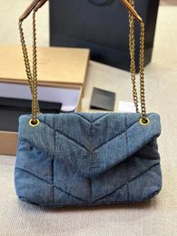 Haute qualité LouLou Puffer forme lavé Denim portefeuille de luxe sacs à main bandoulière sac de créateur femme sac à main sacs à bandoulière designer femmes sac sacs à main de luxe.