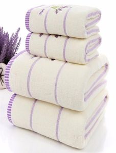 Tela de algodón de algodón de algodón de lujo de alta calidad toallas de baño de toallas blancas púrpura para toalla para la cara de adultos baño 3 piezas8104823