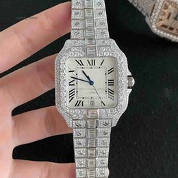 Hoogwaardige luxe 2023 Hip Hop Top Brand Luxe Iced Out Watch Gold VVS Moissanite Diamond Watch voor mannen