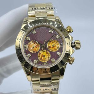 Hoogwaardig luxe 40 mm automatisch mechanisch horloge met stenen wijzerplaat 2813 automatisch stalen waterdicht horloge