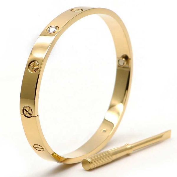 Brazaletes de lujo de alta calidad joyería al por mayor de acero inoxidable PVD chapado en oro plateado brazalete de tornillo plateado de oro para hombres y mujeres de moda brazalete