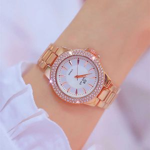 Hoge kwaliteit luxe kristal diamanthoek gouden horloge rose goud vrouwelijke vrouwen horloges relogio feminino 210527