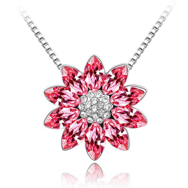 Haute Qualité Luxe Cristal Fleur Colliers Pendentifs Fait Avec Cristal ELements Femmes Costume Bijoux Livraison Gratuite